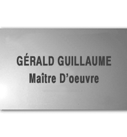 Plaque Alu anodisé naturel<br>50x30 cm - 2 lignes de Texte2