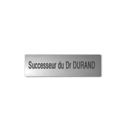 Plaque Alu anodisé naturel<br>15x4 cm - 1 ligne de Texte1