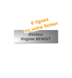 Plaque Alu anodisé naturel<br>15 x 4 cm - 2 lignes ou ''Mon fichier''40