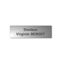 Plaque Alu anodisé naturel<br>20x5 cm - 2 lignes de Texte40