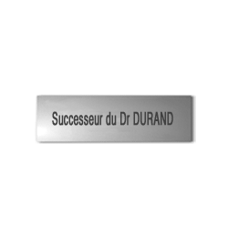 Plaque Alu anodisé naturel<br>20x5 cm - 1 ligne de Texte1