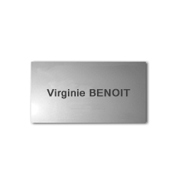 Plaque Alu anodisé naturel<br>20x10 cm - 1 ligne de Texte1