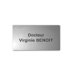 Plaque Alu anodisé naturel<br>20x10 cm - 2 lignes de Texte2