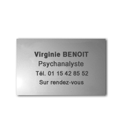 Plaque Alu anodisé naturel<br>25x15 cm - 4 lignes de Texte4