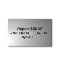 Plaque Alu anodisé naturel<br>25x15 cm - 3 lignes de Texte3