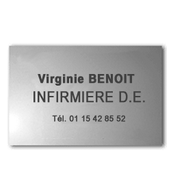 Plaque Alu anodisé naturel<br>30x20 cm- 3 lignes de Texte3