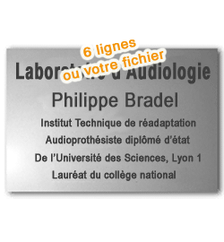 Plaque Alu anodisé naturel<br>40x30 cm - 6 lignes ou ''Mon fichier''6