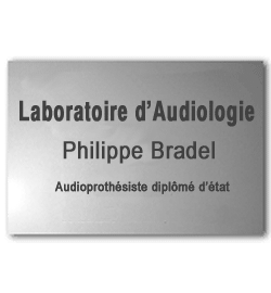 Plaque Alu anodisé naturel<br>40x30 cm - 3 lignes de Texte3