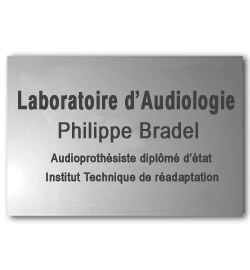 Plaque Alu anodisé naturel<br>40x30 cm - 4 lignes de Texte4