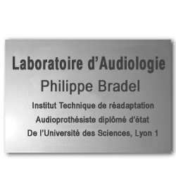 Plaque Alu anodisé naturel<br>40x30 cm - 5 lignes5