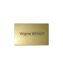 Plaque Laiton 10x7 ou 100 cm²<br>1 ligne de Texte1