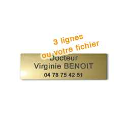 Plaque Laiton 20x5 ou 100 cm²<br>3 lignes ou ''Mon fichier''38