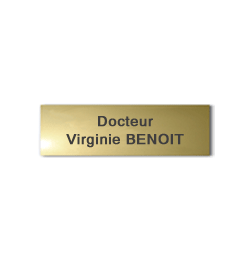 Plaque Laiton 20x5 ou 100 cm²<br>2 lignes de Texte40