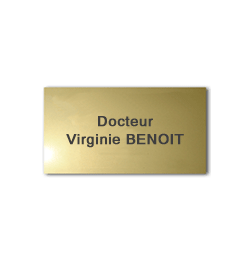 Plaque Laiton 20x10 ou 200 cm²<br>2 lignes de Texte2