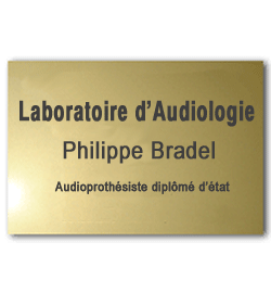 Plaque Laiton 40x30 ou 1200 cm²<br>3 lignes de Texte3