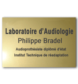 Plaque Laiton 40x30 ou 1200 cm²<br>4 lignes de Texte4