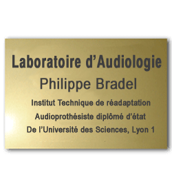 Plaque Laiton 40x30 ou 1200 cm²<br>5 lignes5