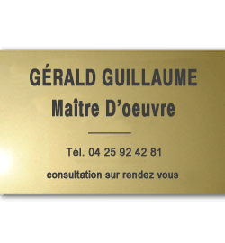 Plaque Laiton 50x30 ou 1500 cm²<br>5 lignes de Texte5