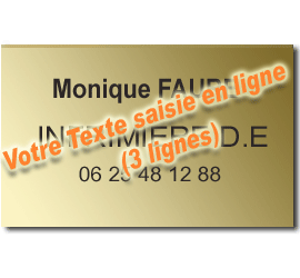 Plaque Pro ÉCO 30 x 20 cm<br>1 à 3 lignes3